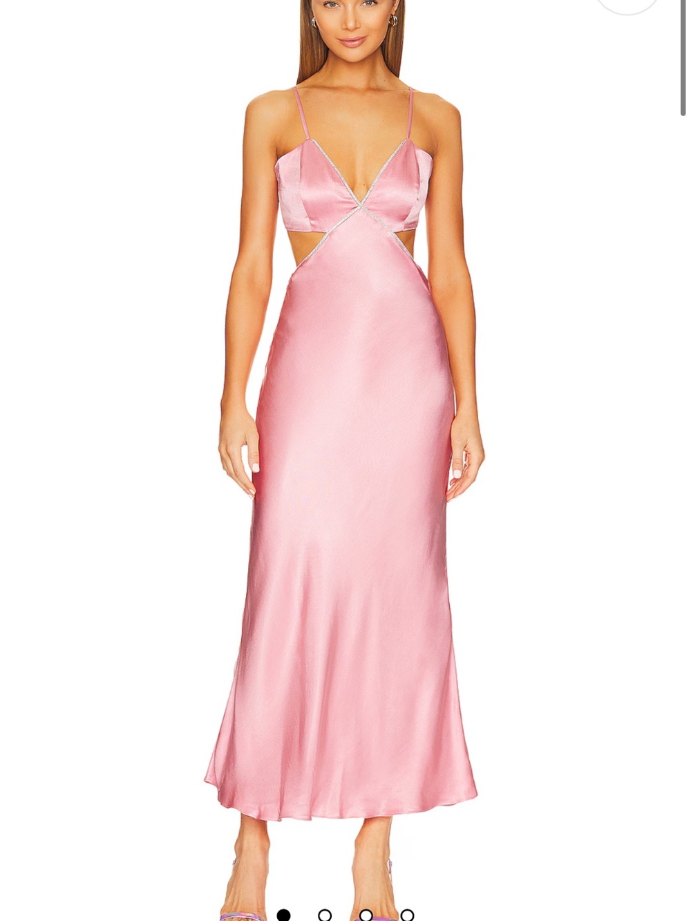 Bardot Rome Diamonte Slip Dress in Blush Pink